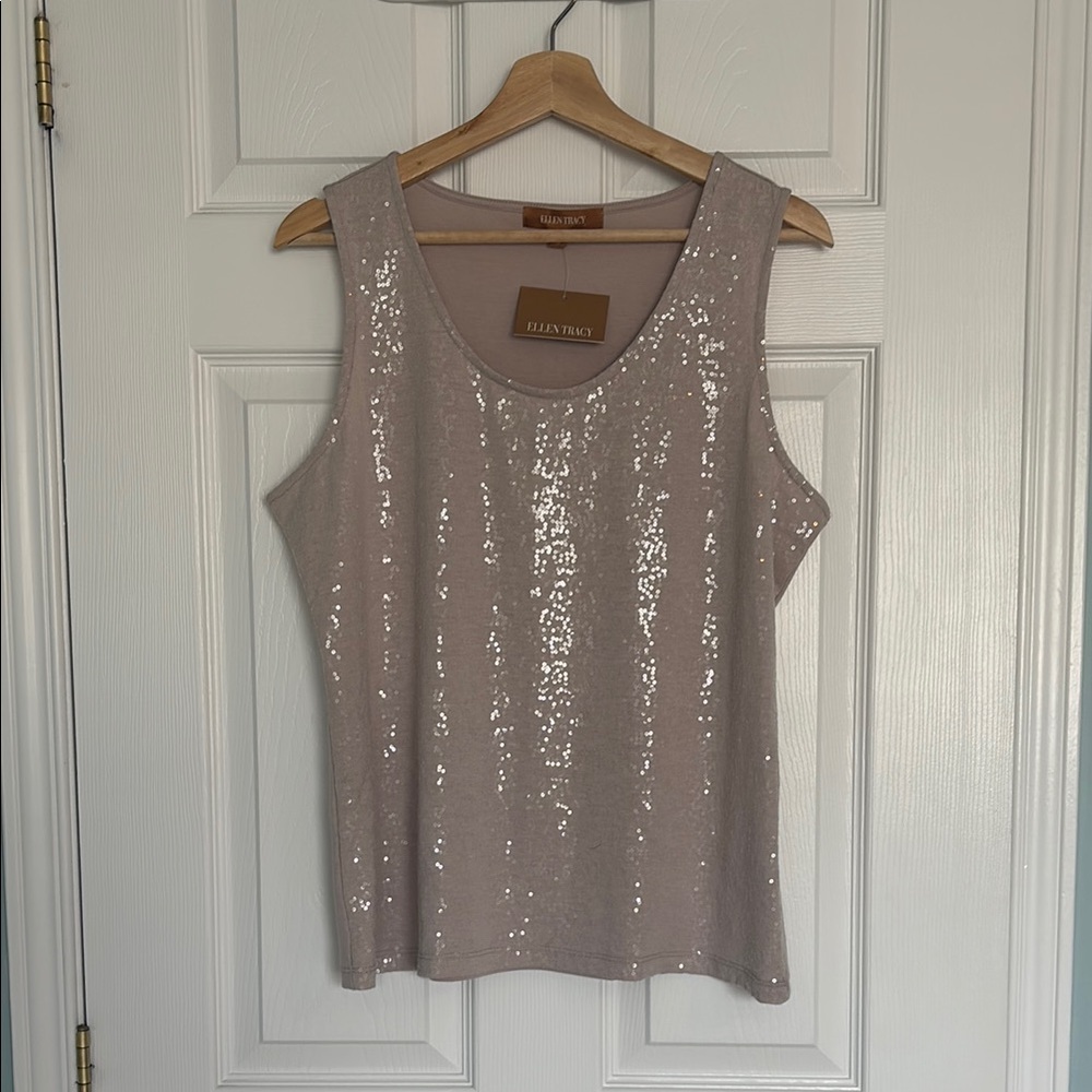 Ellen Tracy sequinned tank top